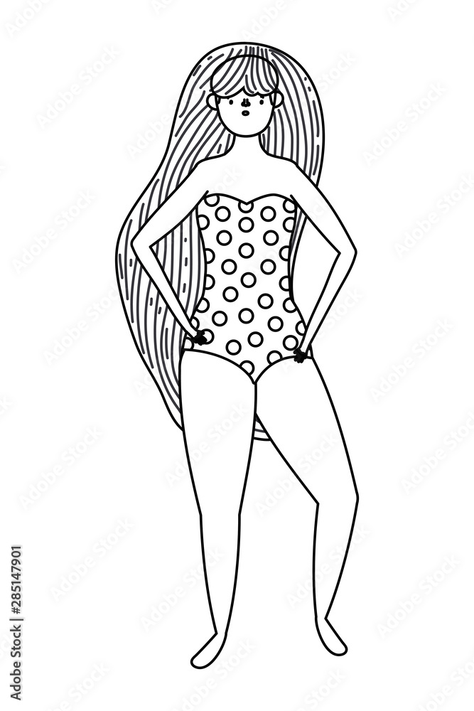 Girl with summer swimwear design Girl with summer swimwear design
