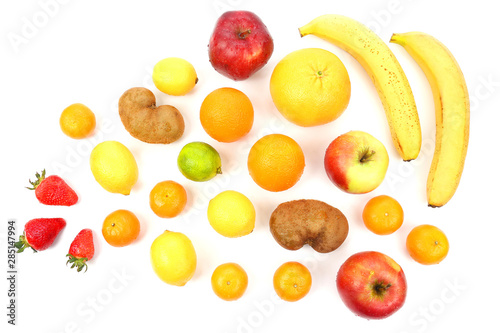Fototapeta Naklejka Na Ścianę i Meble -  large assortment of fruit on white background