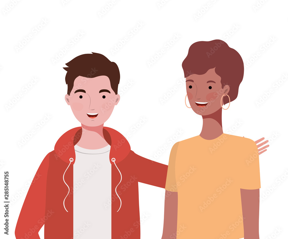 couple of people smiling on white background couple of people smiling on white background