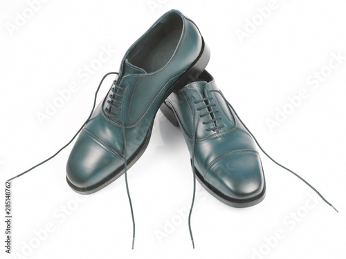 Classic men's shoes on white background. Leather shoes