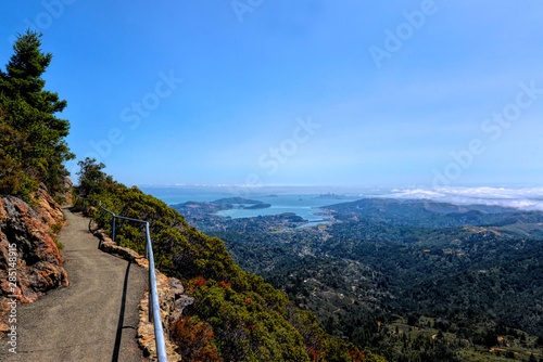 Trail on Mount Tamalpais looking towards San Francisco, CA