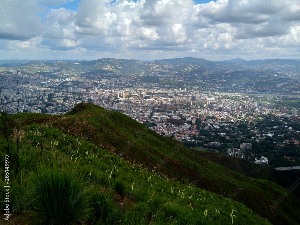 View of the Caracas city from the Avila mountain in Venezuela