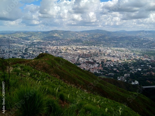 View of the Caracas city from the Avila mountain in Venezuela