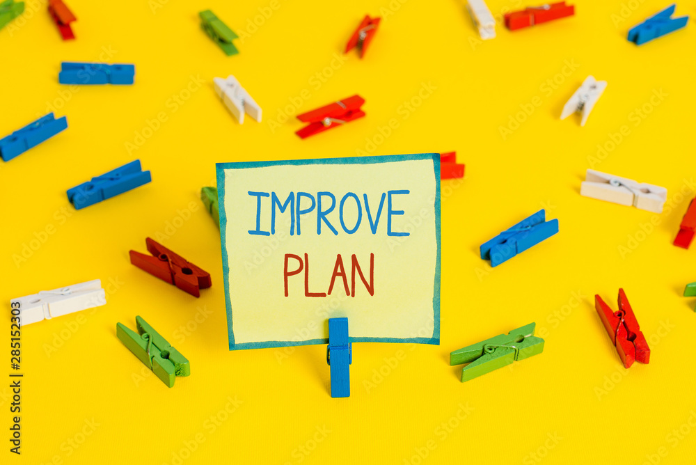 Text sign showing Improve Productivity. Business photo text to increase the machine and process efficiency Colored clothespin papers empty reminder yellow floor background office Text sign showing Improve Productivity. Business photo text to increase the machine and process efficiency Colored clothespin papers empty reminder yellow floor background office