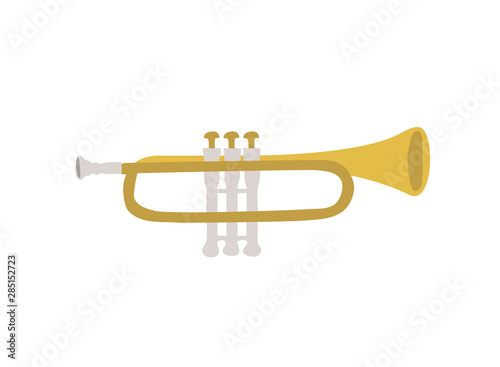musical instrument trumpet on white background