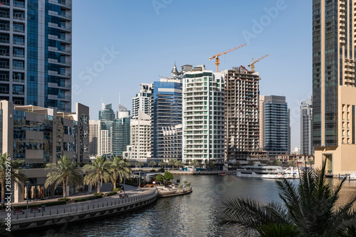 Dubai Marina in a sunny day  United Arab Emirates