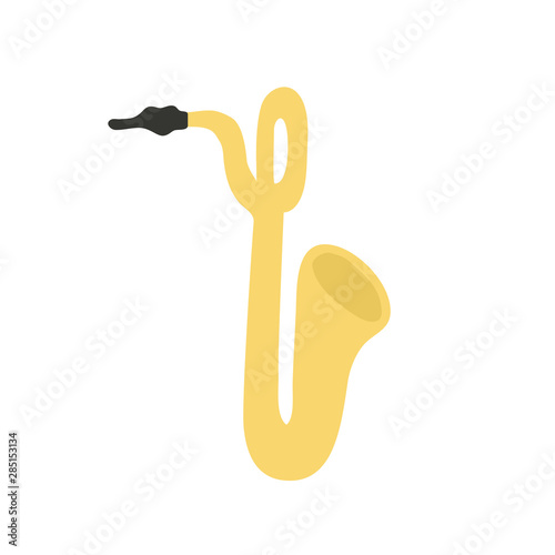 musical instrument saxophone on white background