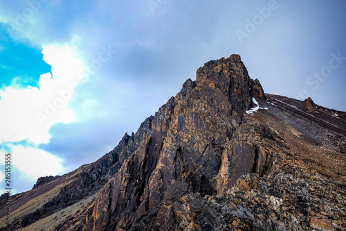 Trekking up to Pico Austria Mountain in the Morning with Clear Sky