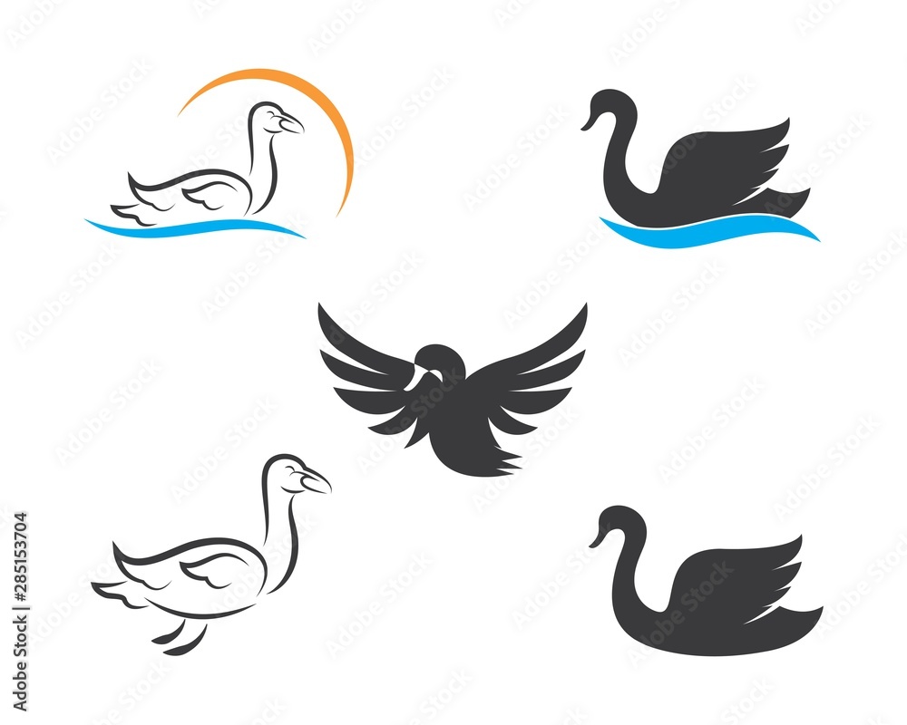 Fototapeta premium Swan logo Template vector illustration