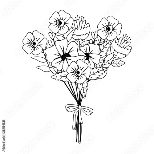 Isolated bunch of flowers design photo