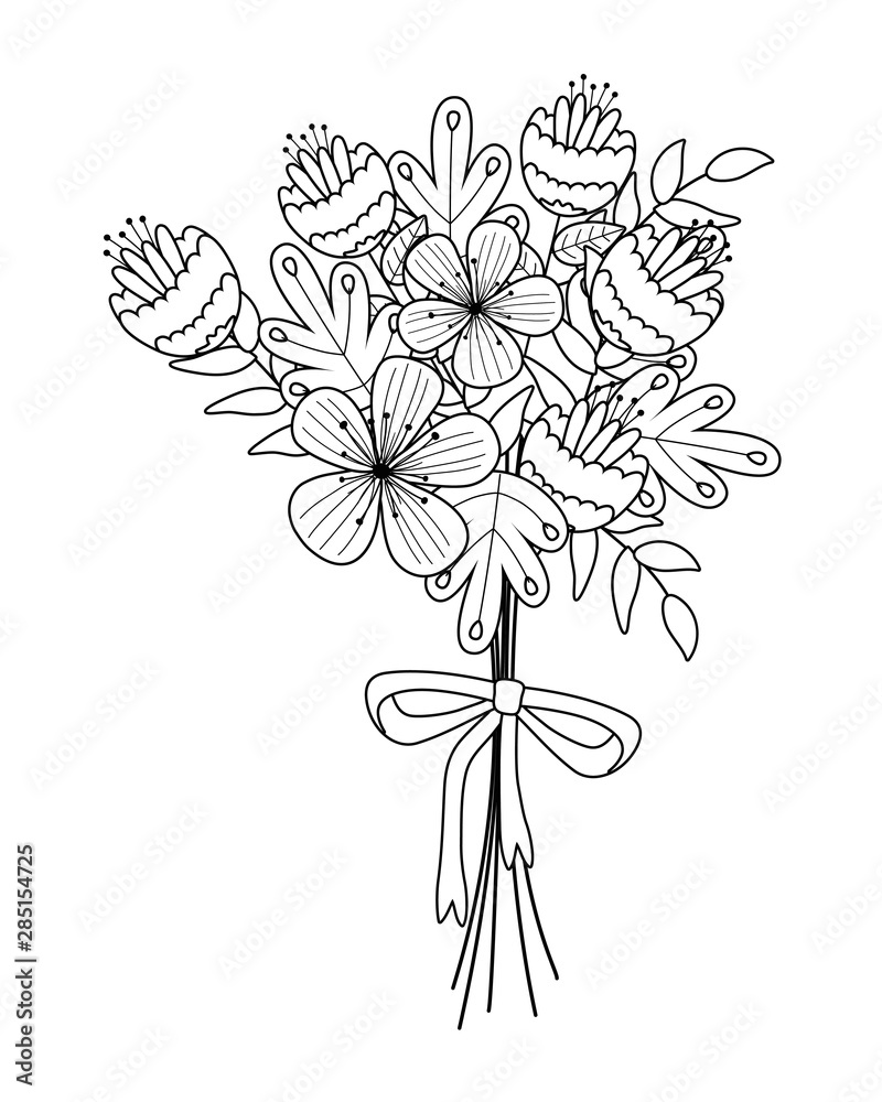 Isolated bunch of flowers design
