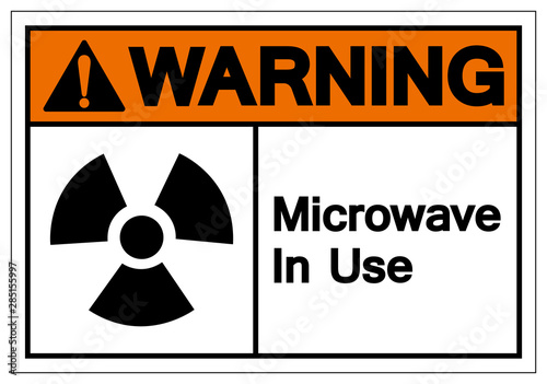 Warning Microwave In Use Symbol Sign, Vector Illustration, Isolate On White Background Label. EPS10