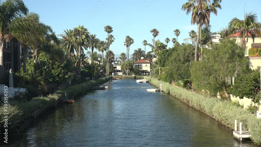 View of the beautiful Venice Canals in California View of the beautiful Venice Canals in California