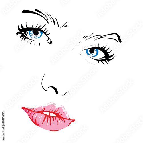 vector illustration of female lips