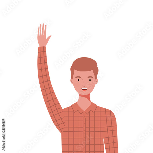 young man on white background