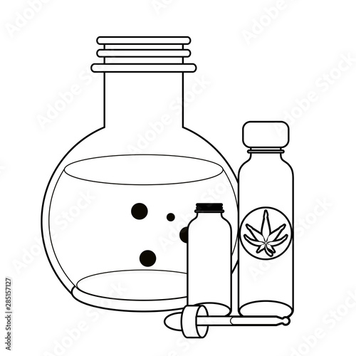 cannabis martihuana sativa hemp cartoon in black and white