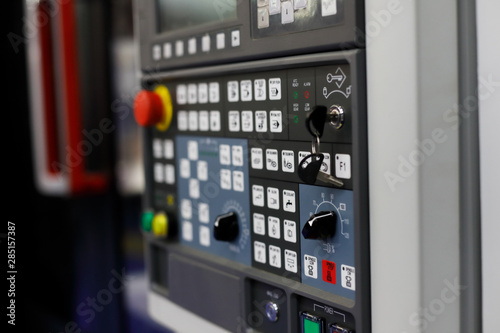 CNC milling machine with a control panel