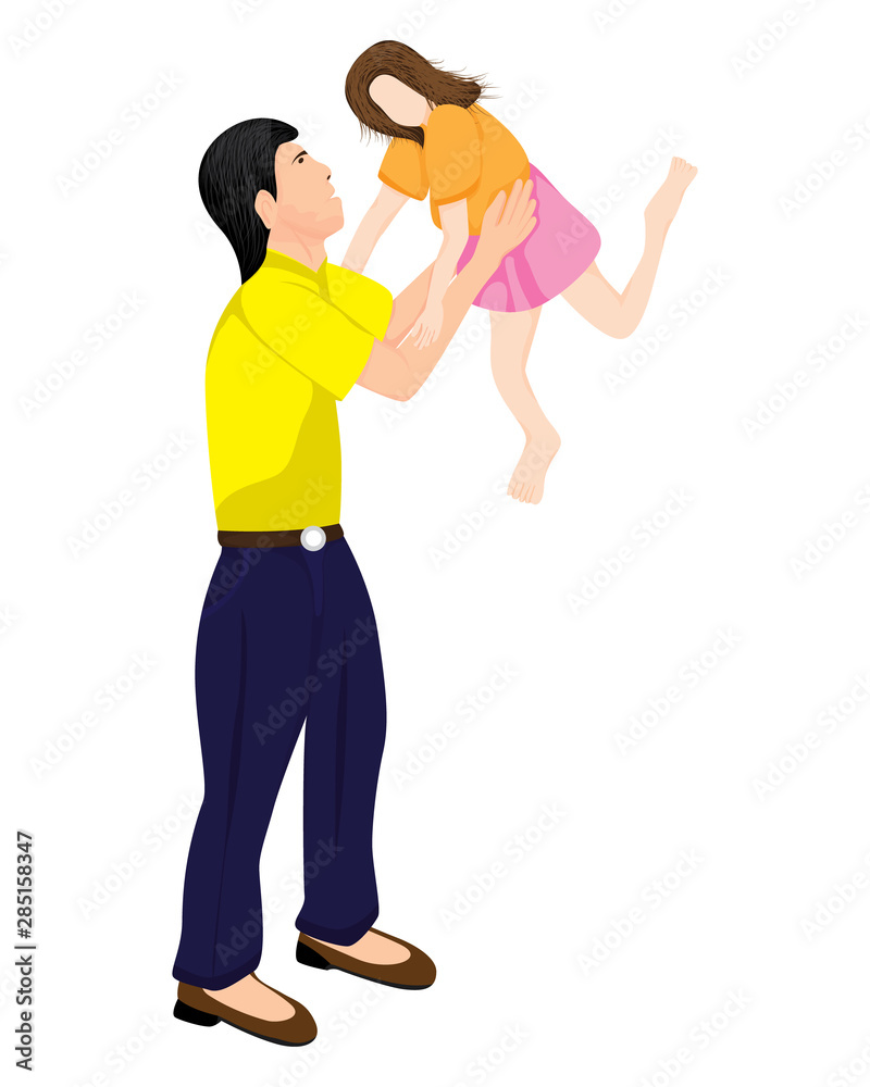 father and girl vector design