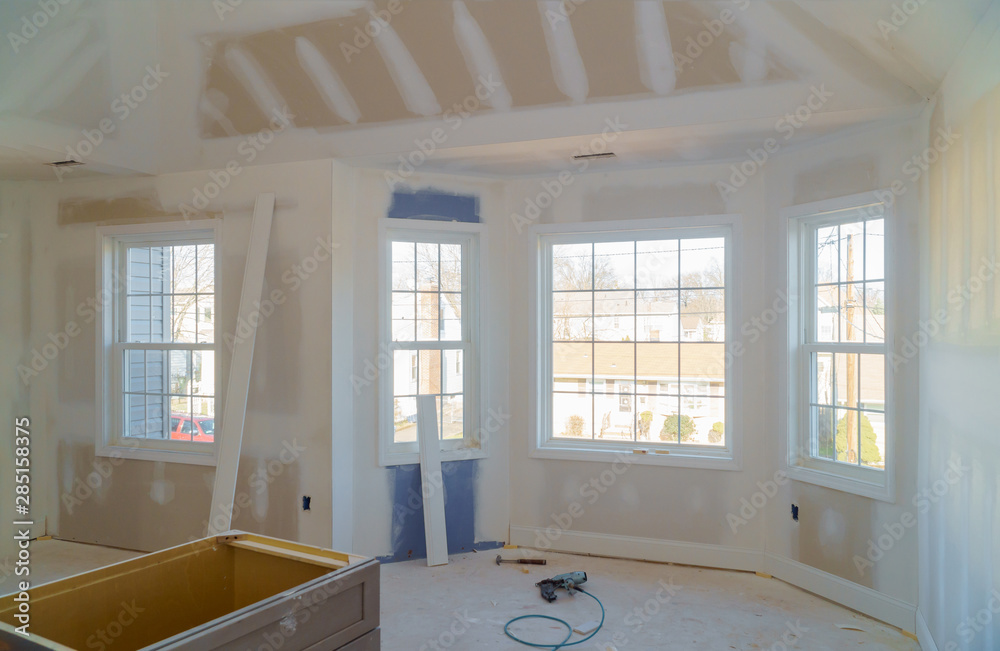 Material for under construction, remodeling and renovation from room white door and molding Material for under construction, remodeling and renovation from room white door and molding