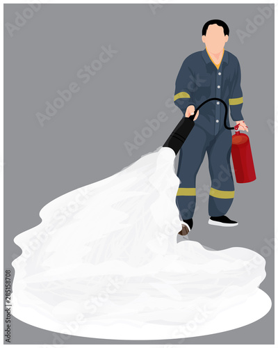 cartoon shape with Fire extinguisher