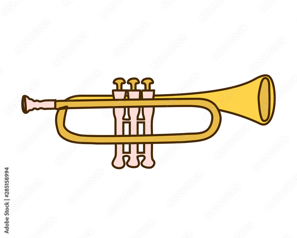 Obraz premium musical instrument trumpet on white background