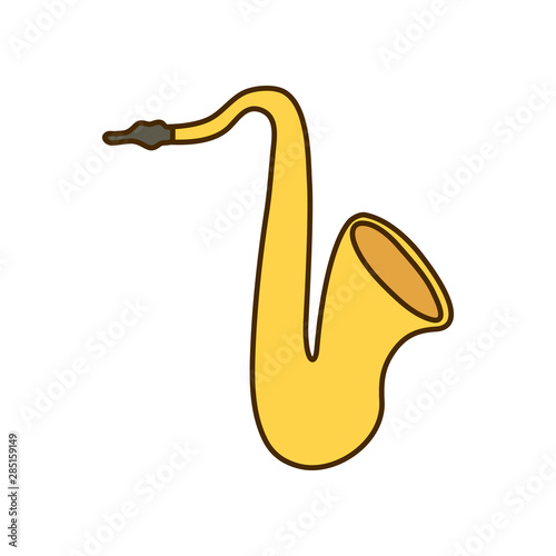 musical instrument saxophone on white background