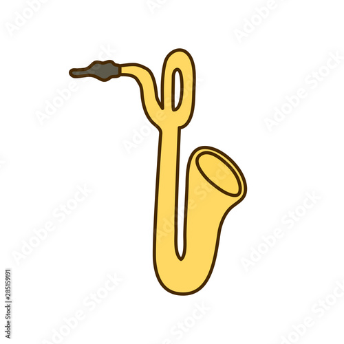 musical instrument saxophone on white background