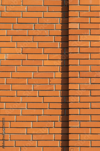 Background of brick red wall interior.