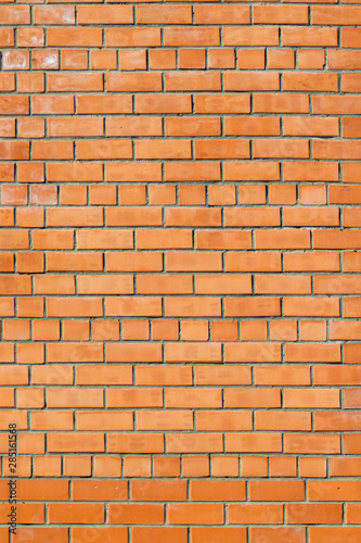 Background of brick red wall interior.