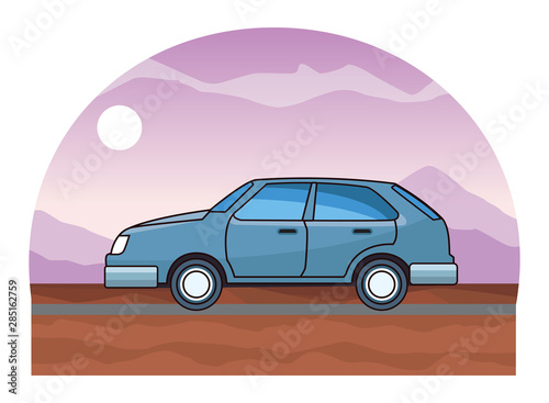 Modern coupe car vehicle sideview