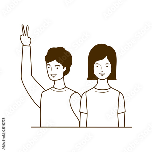 silhouette of couple of people standing on white background