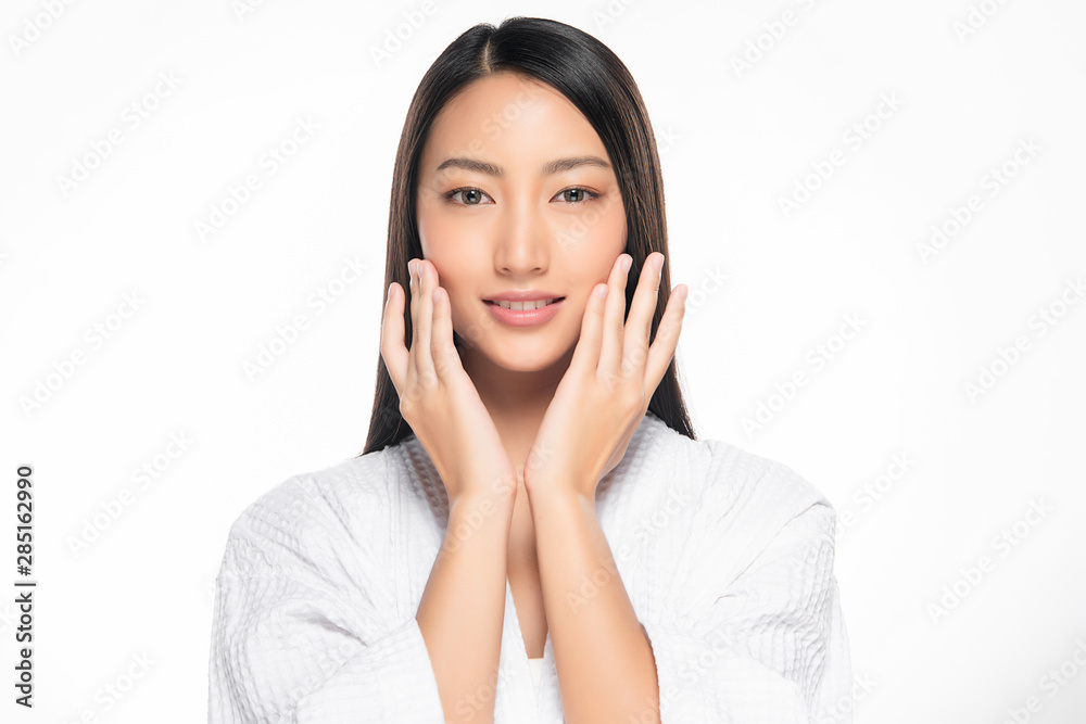 Beautiful Young Asian Woman with Clean Fresh Skin, Beautiful Young Asian Woman with Clean Fresh Skin,