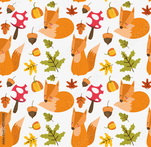 hello autumn season flat design