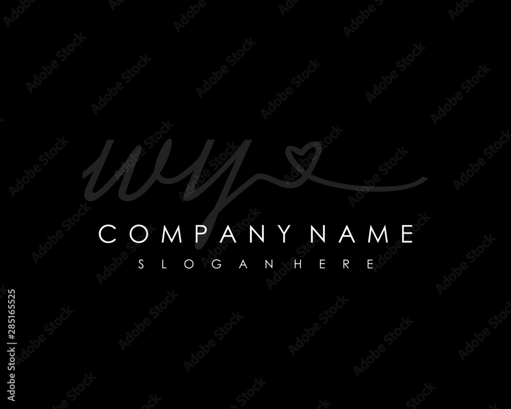 WY Initial handwriting logo vector WY Initial handwriting logo vector