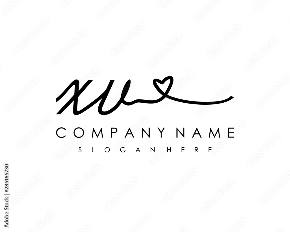 XV Initial handwriting logo vector XV Initial handwriting logo vector
