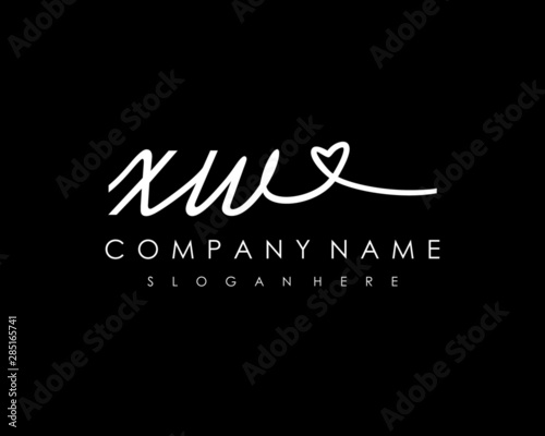 XW Initial handwriting logo vector
