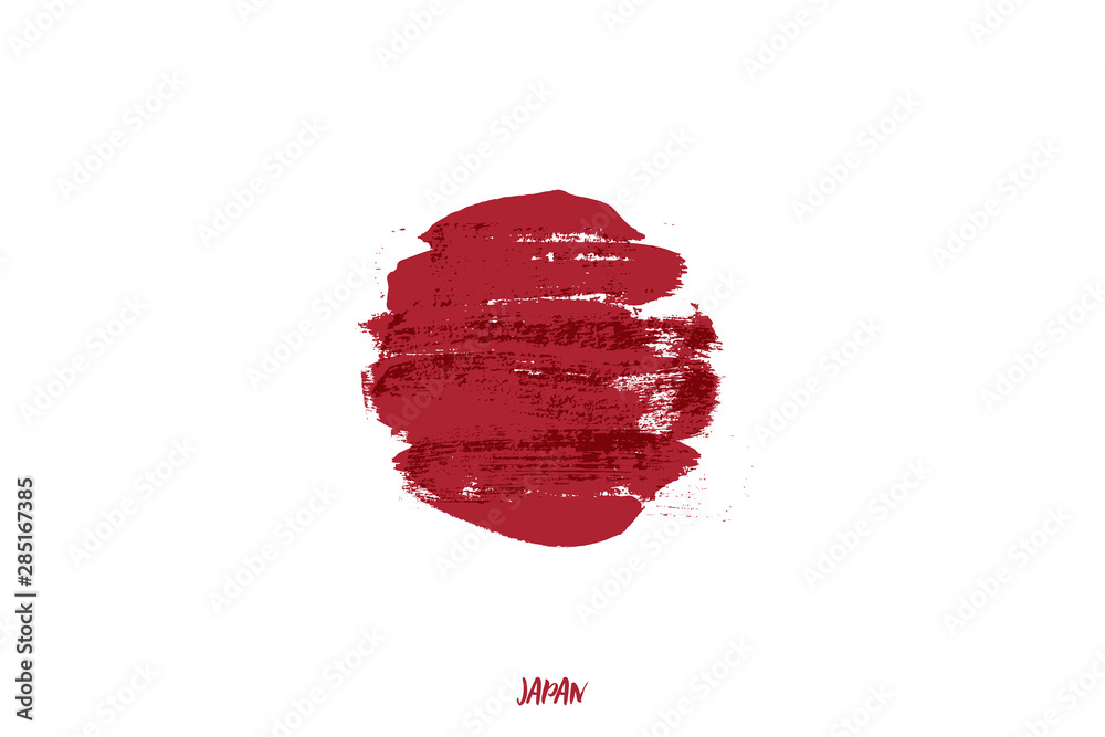 Japanese flag stylized vector illustration