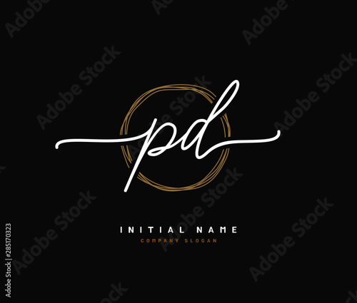 P D PD Beauty vector initial logo, handwriting logo of initial signature, wedding, fashion, jewerly, boutique, floral and botanical with creative template for any company or business.