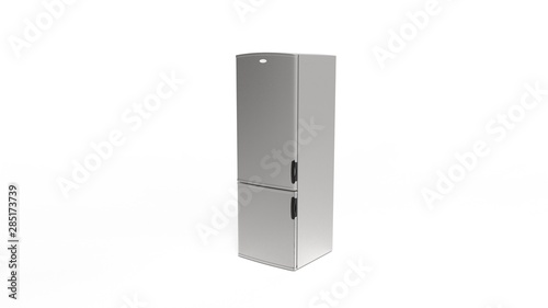 Refrigerator 3d rendering isolated in white studio background photo