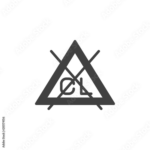 Non-chlorine bleach needed sign vector icon. filled flat sign for mobile concept and web design. Wash machine instruction glyph icon. Laundry symbol, logo illustration. Vector graphics