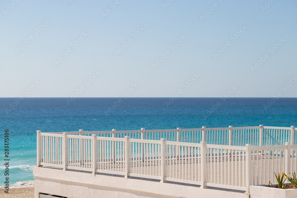 Fototapeta premium White terrace with sea view