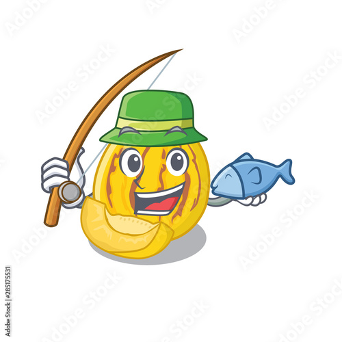 Fishing pepino melon with the character shape