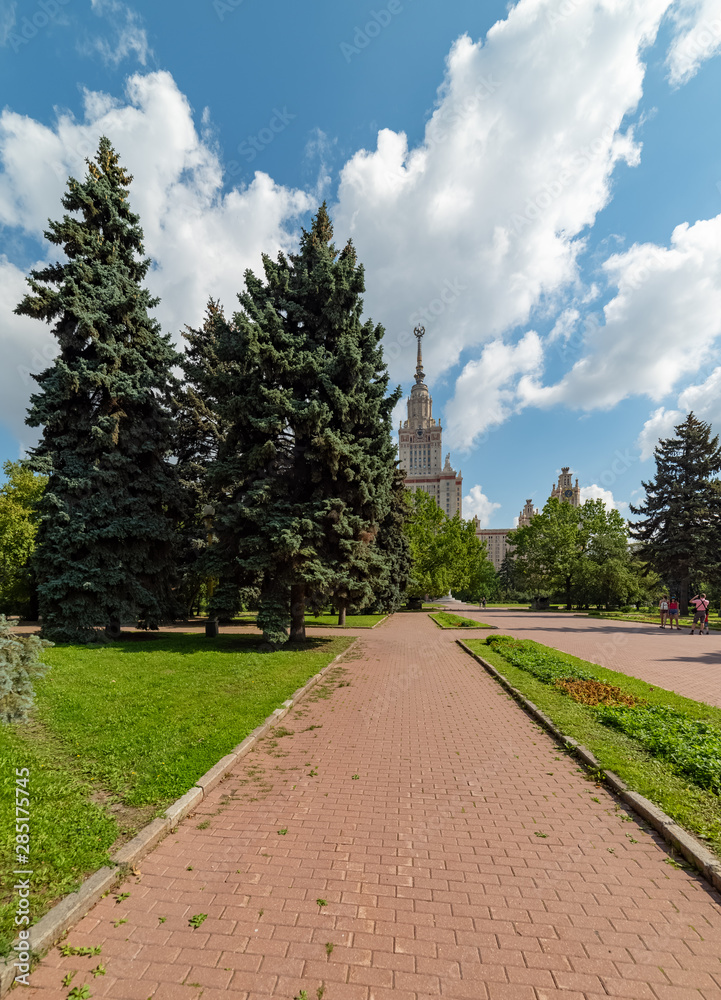 City the Moscow .view of the Moscow State University named after M.V. Lomonosov.Russia.2019