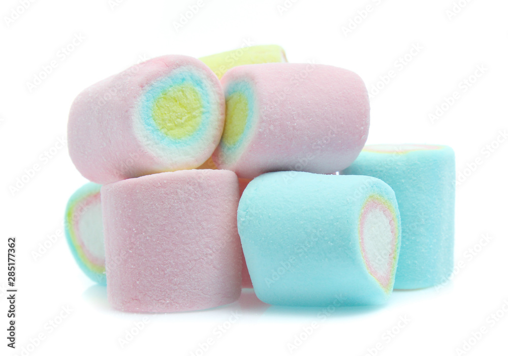 colorful marshmallows candy isolated on white background colorful marshmallows candy isolated on white background
