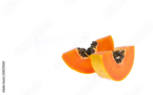papaya isolated on white