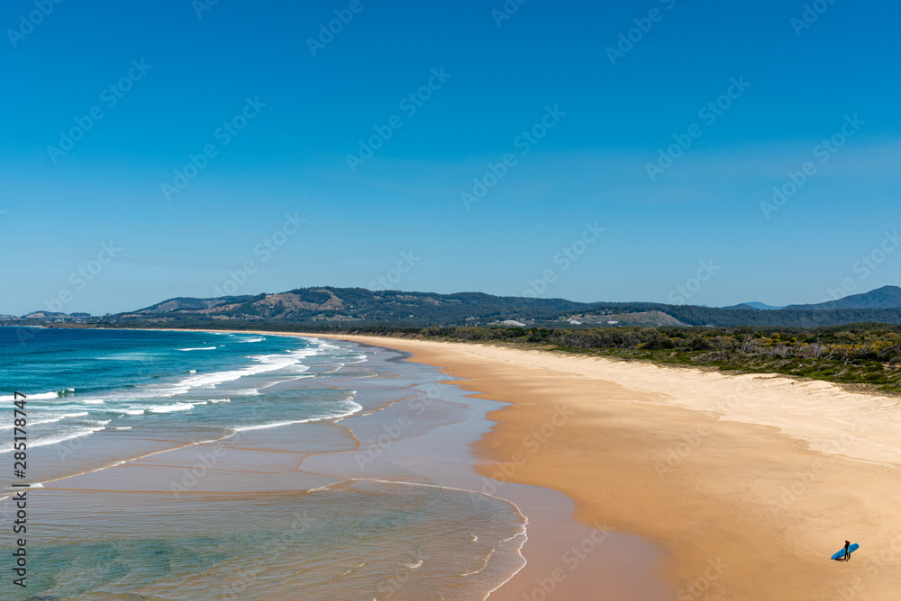 Surfer on Moonee Beach