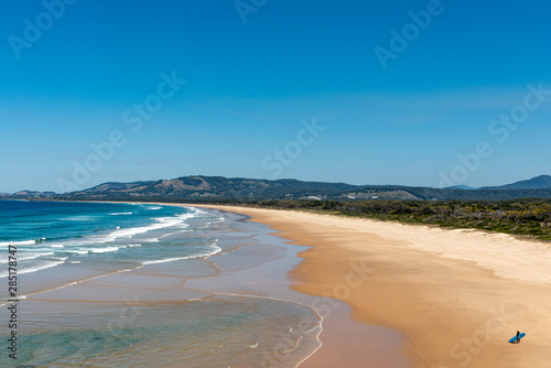 Surfer on Moonee Beach