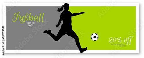 Fußball Kurs Flyer Design Vorlage für den Frauenfußball