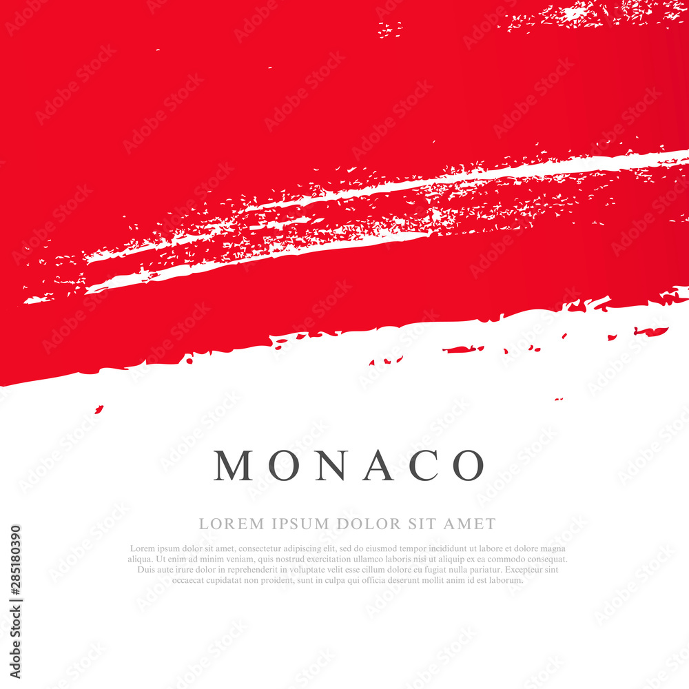 Flag of Monaco. Brush strokes are drawn by hand. Independence Day.