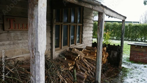 Wallpaper Mural Water dripping from iron roof of an old miner's cottage after snow. Torontodigital.ca